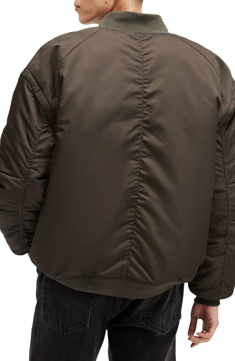 AllSaints Hawk Insulated Nylon Bomber Jacket, Alternate, color, Dull Khaki Green