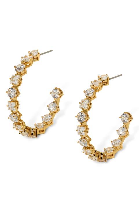Lucia Cubic Zirconia Inside Out Hoop Earrings