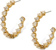 Nadri Lucia Cubic Zirconia Inside Out Hoop Earrings
