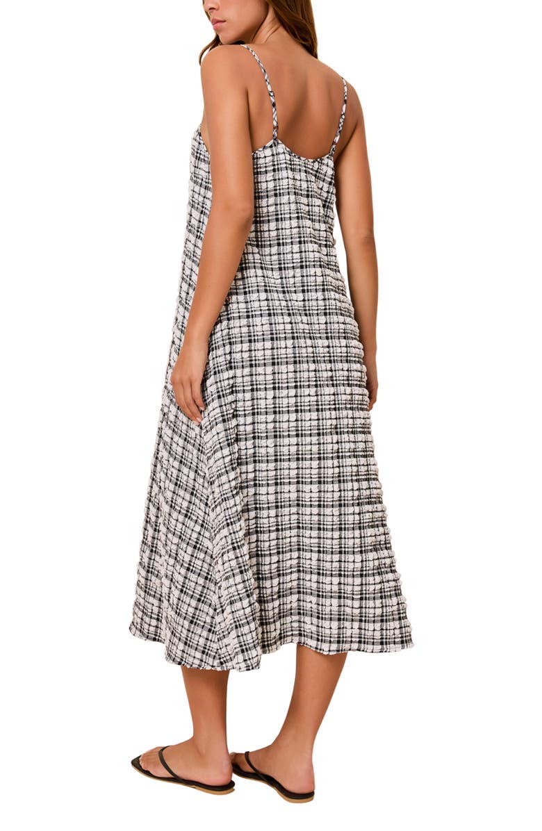Solid & Striped The Lois Check Sleeveless Maxi Dress, Alternate, color, Noir