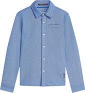Scotch & Soda Kids' Two-Tone Pique Button-Up Shirt