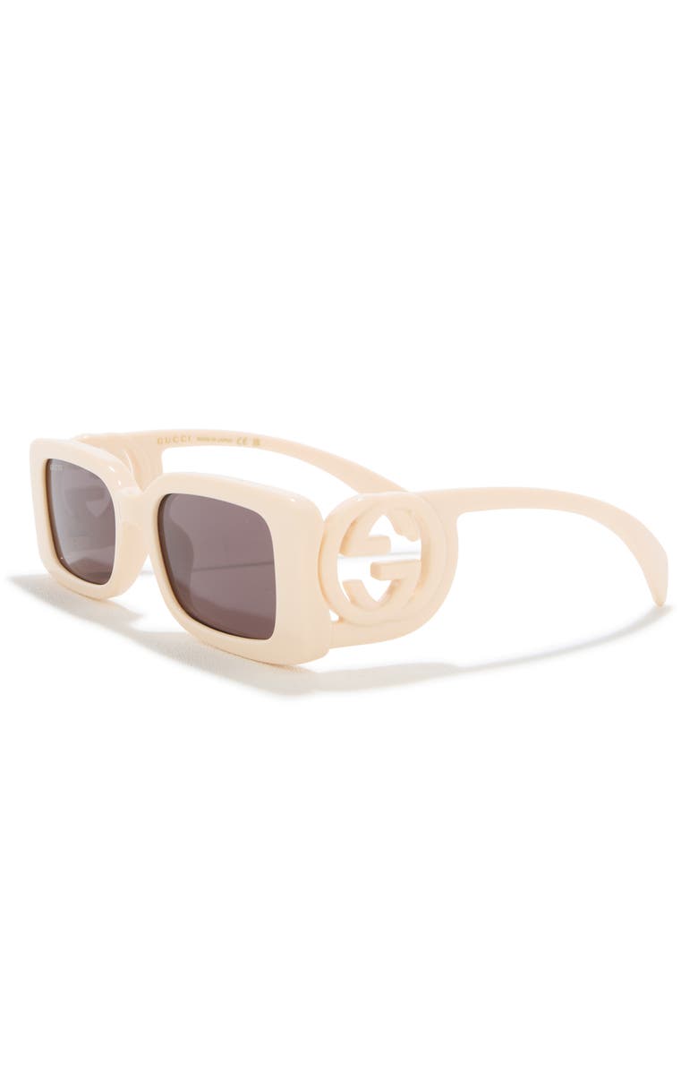 Gucci 54mm Rectangular Sunglasses, Alternate, color, White White Brown