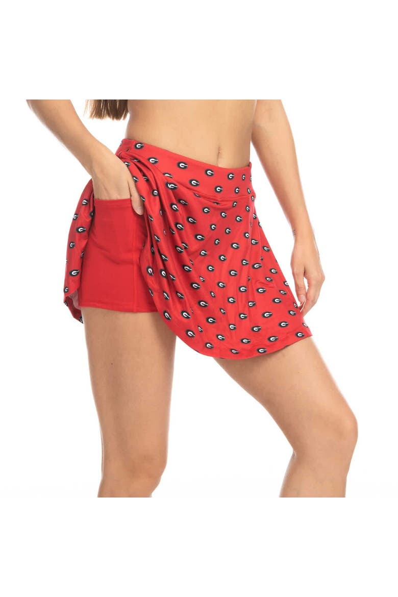 Women's ZooZatz Red Georgia Bulldogs Allover Print Flowy Skort, Alternate, color, Red
