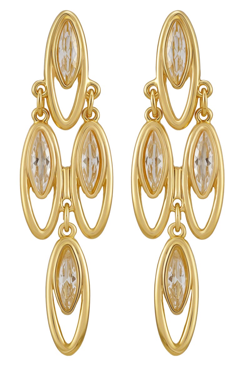 Tiered Marquise Crystal Chandelier Earrings, Main, color, GOLD TONE