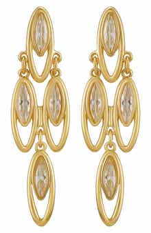 Tiered Marquise Crystal Chandelier Earrings