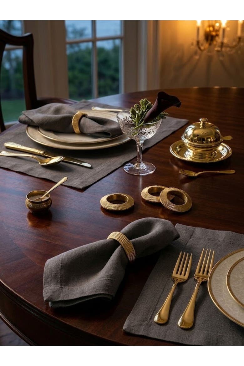 Tuscany Napkin Rings, Alternate, color, Gold