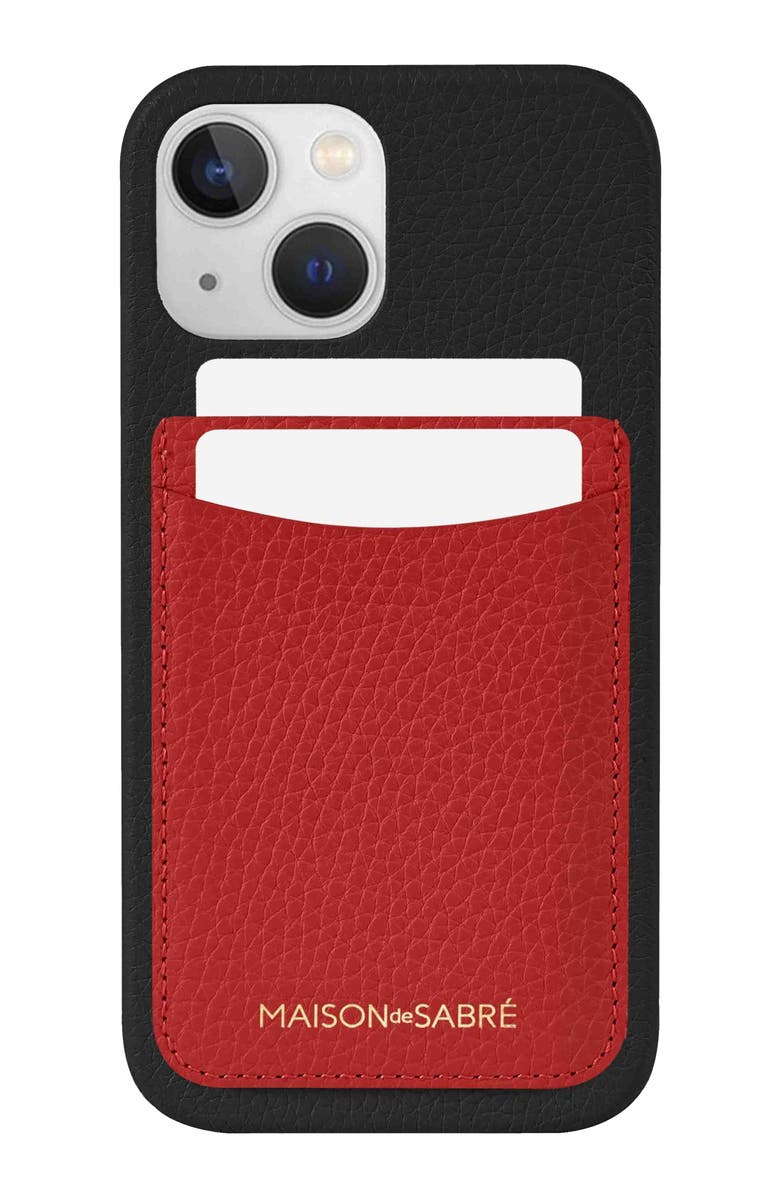 MAISON de SABRÉ Card Phone Case, Alternate, color, Pomegranate Caviar
