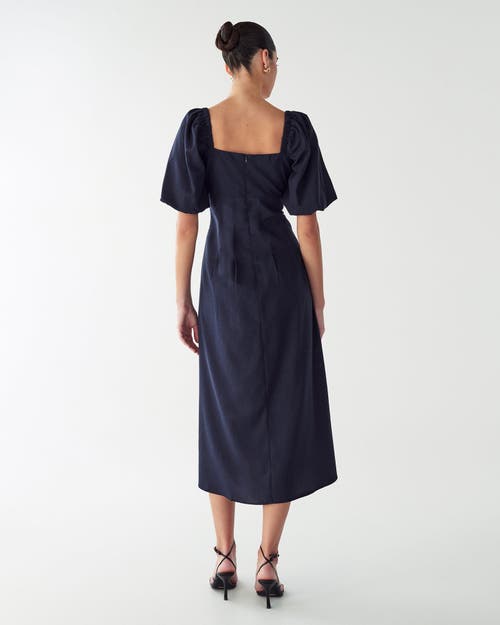 Willa Meena Midi Dress In Blue