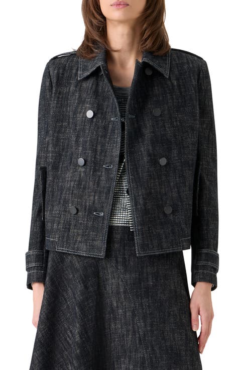 Double Breasted Heavyweight Cotton Denim Jacket