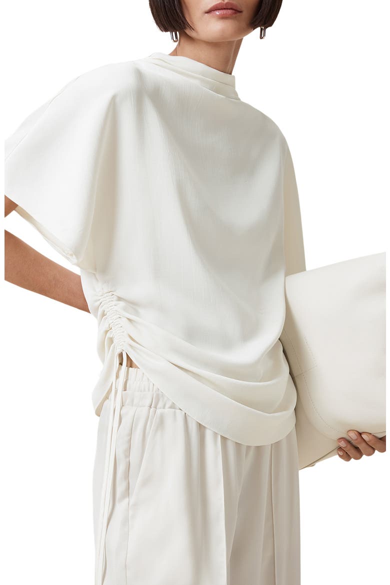 Leslie Side Ruched Top, Alternate, color, ANTIQUE WHITE