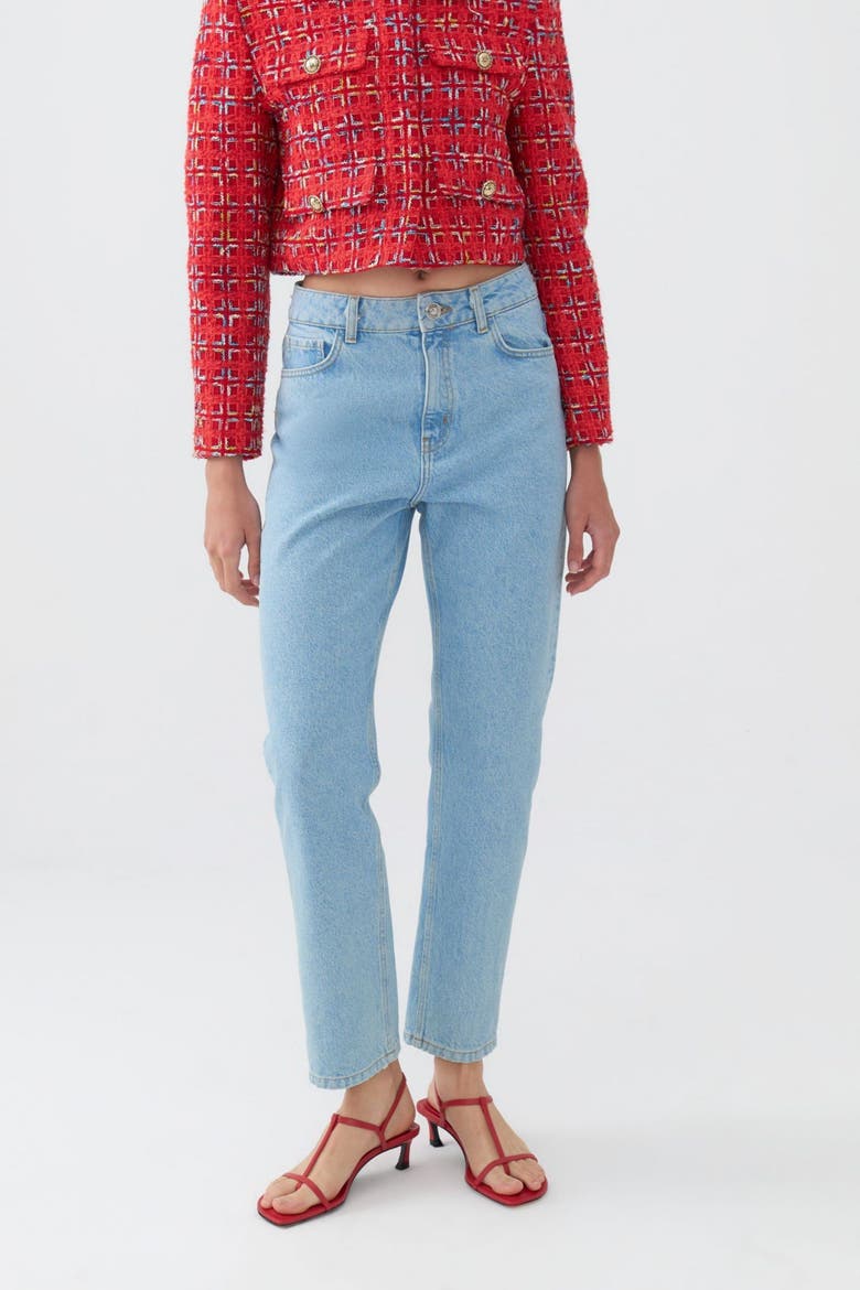 High Waisted Mom Jeans, Main, color, Blue