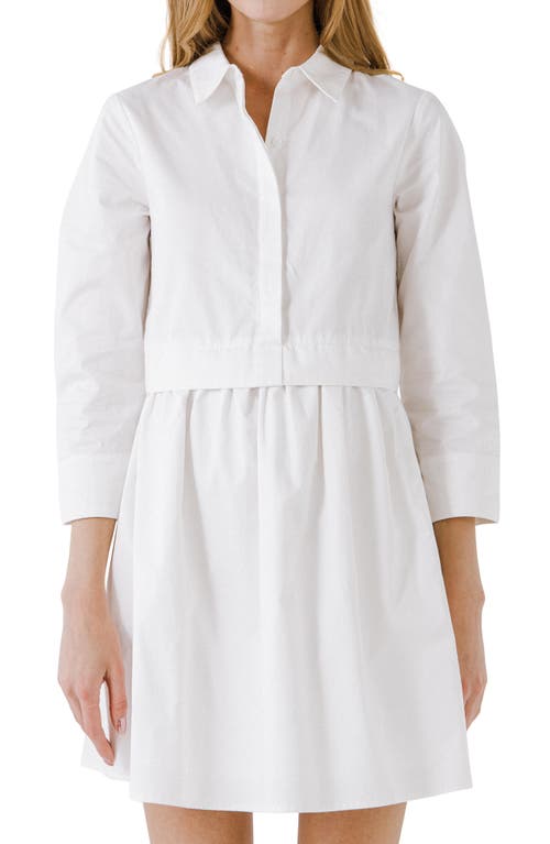 ENGLISH FACTORY ENGLISH FACTORY LONG SLEEVE MINI SHIRTDRESS