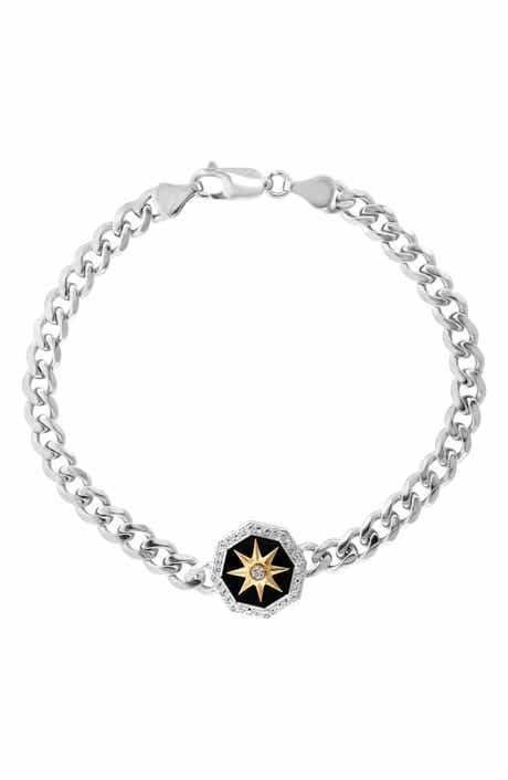 EFFY White Sapphire Pavé & Onyx Bracelet