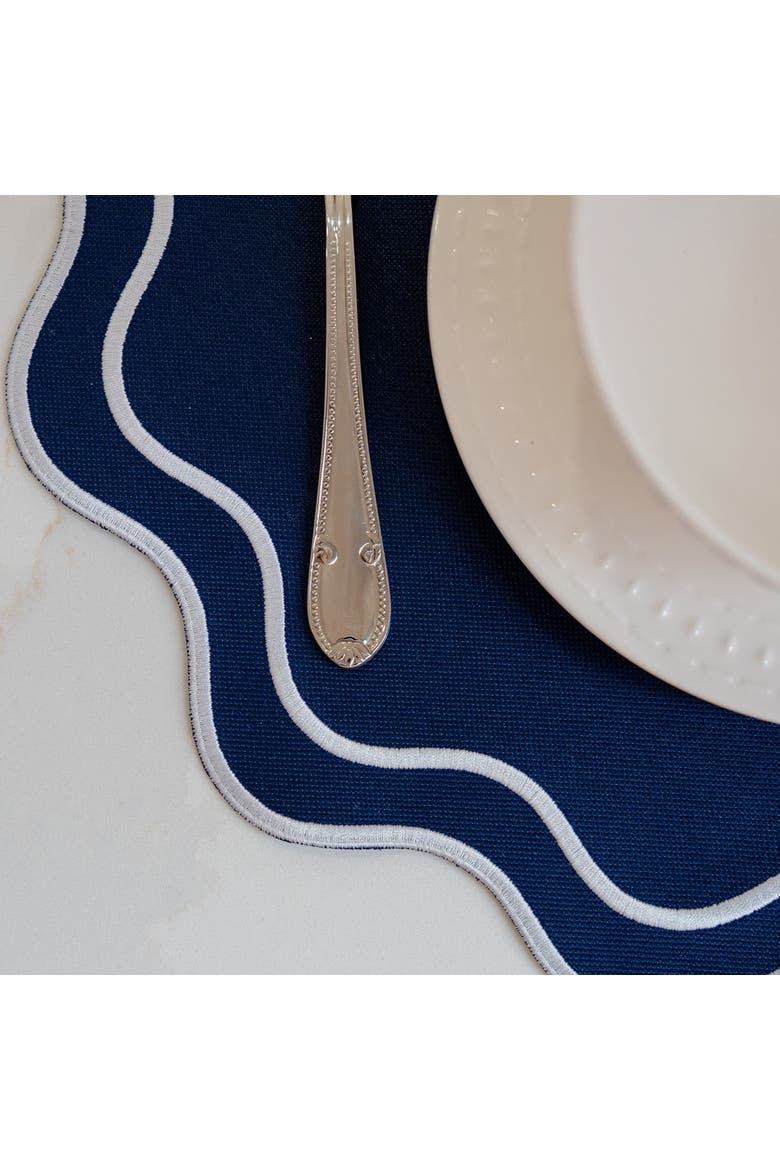 Solid Wave Placemat, Alternate, color, Navy