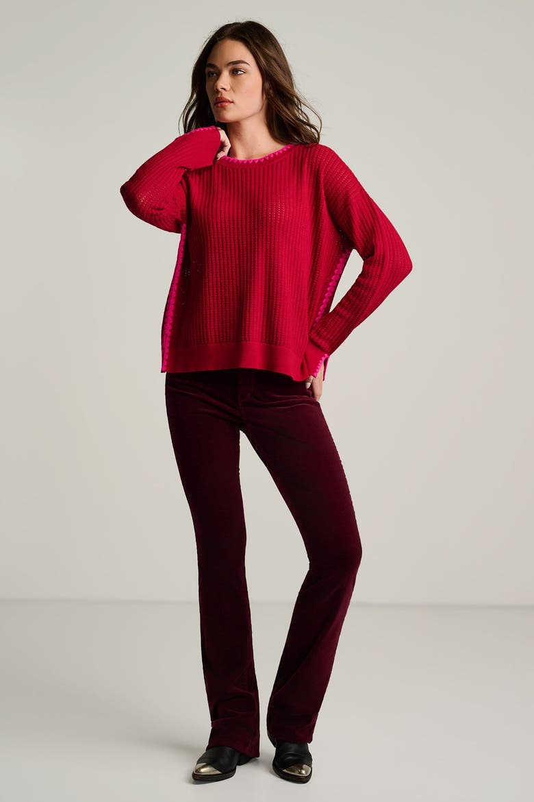 Power Stitch Cotton Pullover, Alternate, color, Spice Red