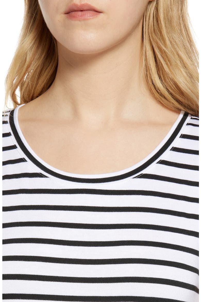 Knit Shift Dress, Alternate, color, WHITE- BLACK STRIPE