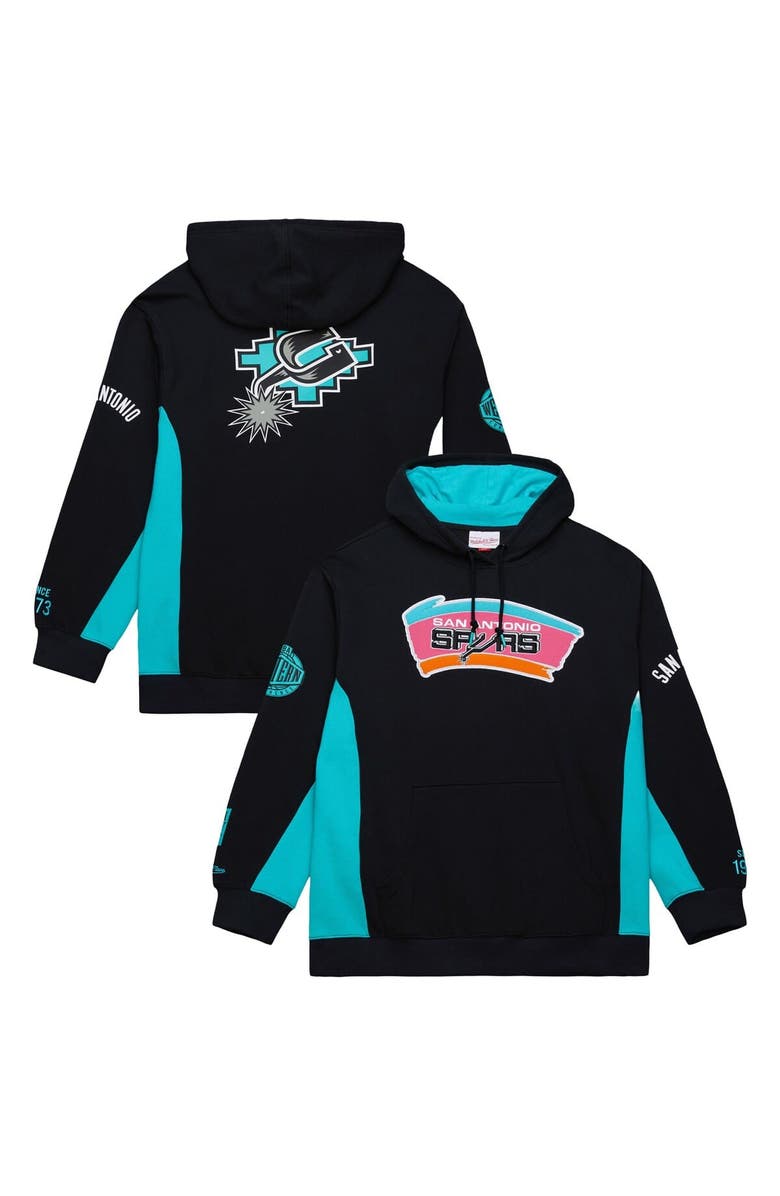 Mitchell & Ness Men's Mitchell & Ness Black San Antonio Spurs Hardwood Classics Team Origins Fleece Pullover Hoodie, Main, color, Black