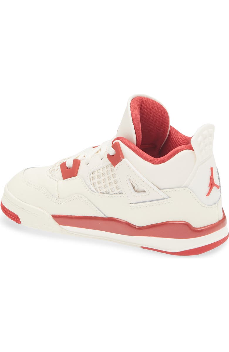 Jordan Kids' Jordan 4 Retro Sneaker, Alternate, color, Pale Ivory/ Sierra Red