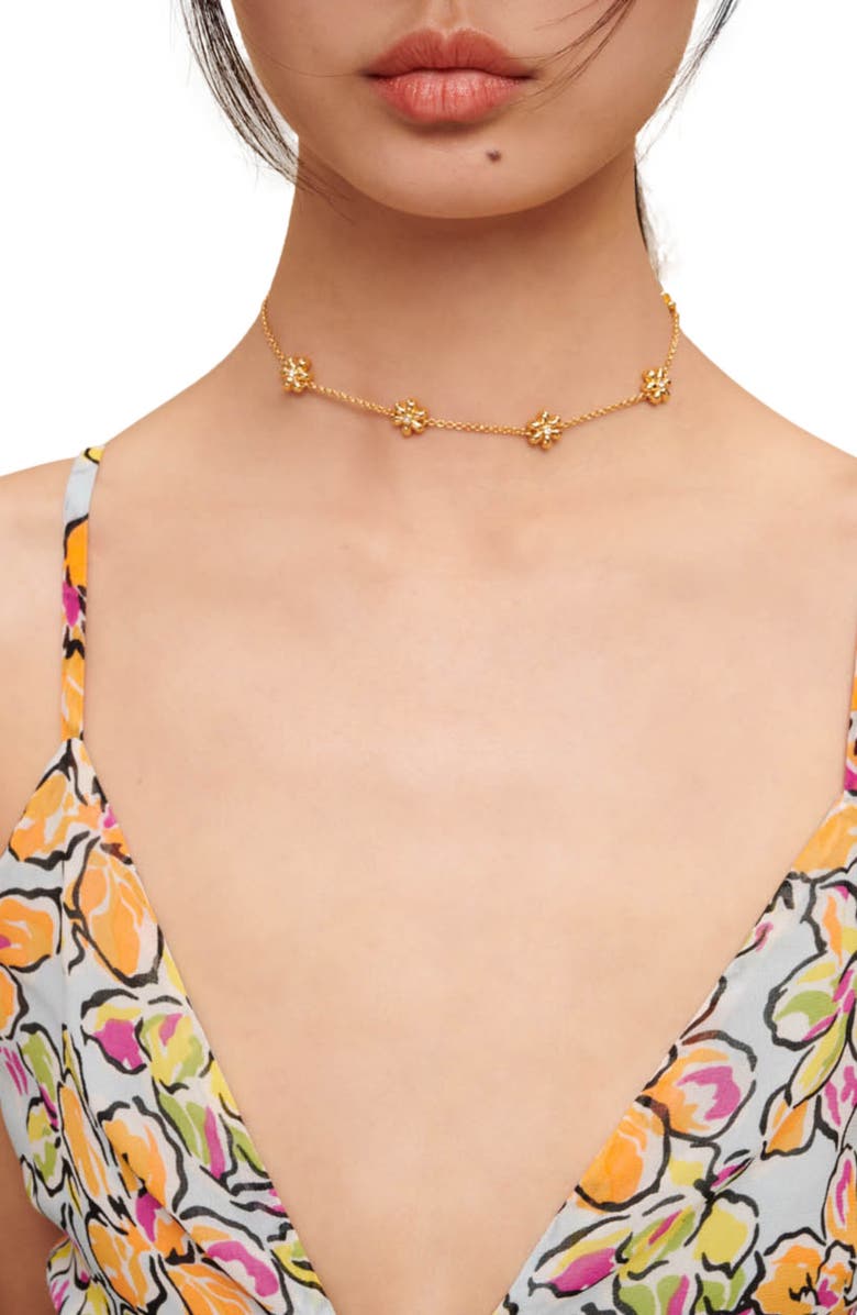 maje Rawaiene Floral Print Cutout Dress, Alternate, color, 