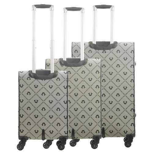TRUE RELIGION TRUE RELIGION SOFT SIDED 3 PC SPINNER LUGGAGE SET BUDDAH PATCH