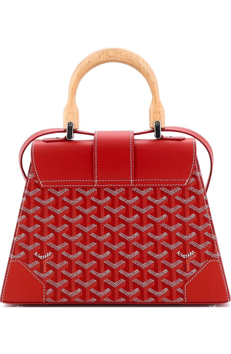 Pre-Owned Goyard Saigon Top Handle Bag Coated Canvas with Leather PM, Alternate, color, Red