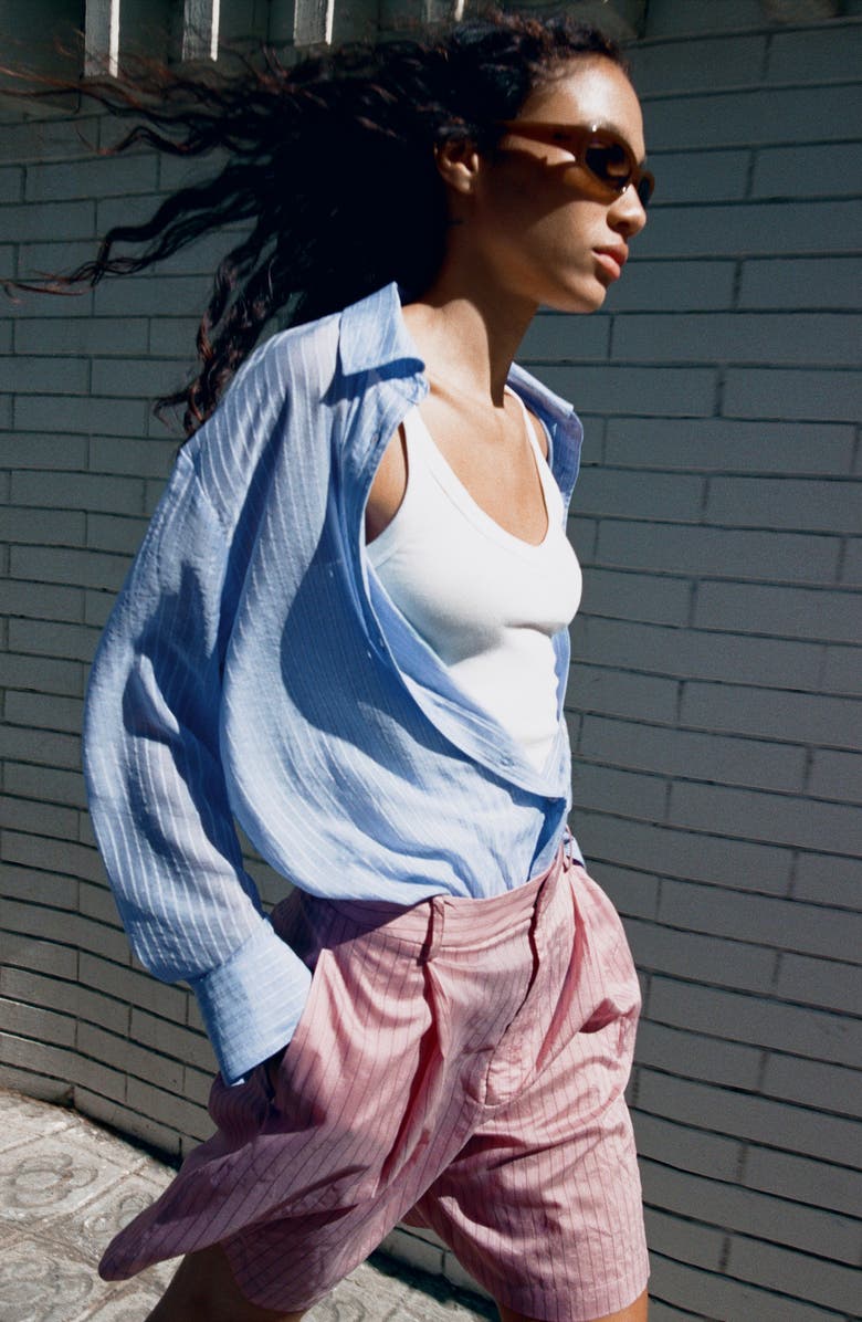 MANGO Camisa Belize Shirt, Alternate, color, Sky Blue