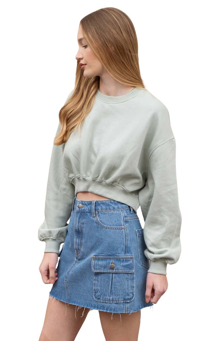 Blu Pepper Cargo Denim Miniskirt, Alternate, color,