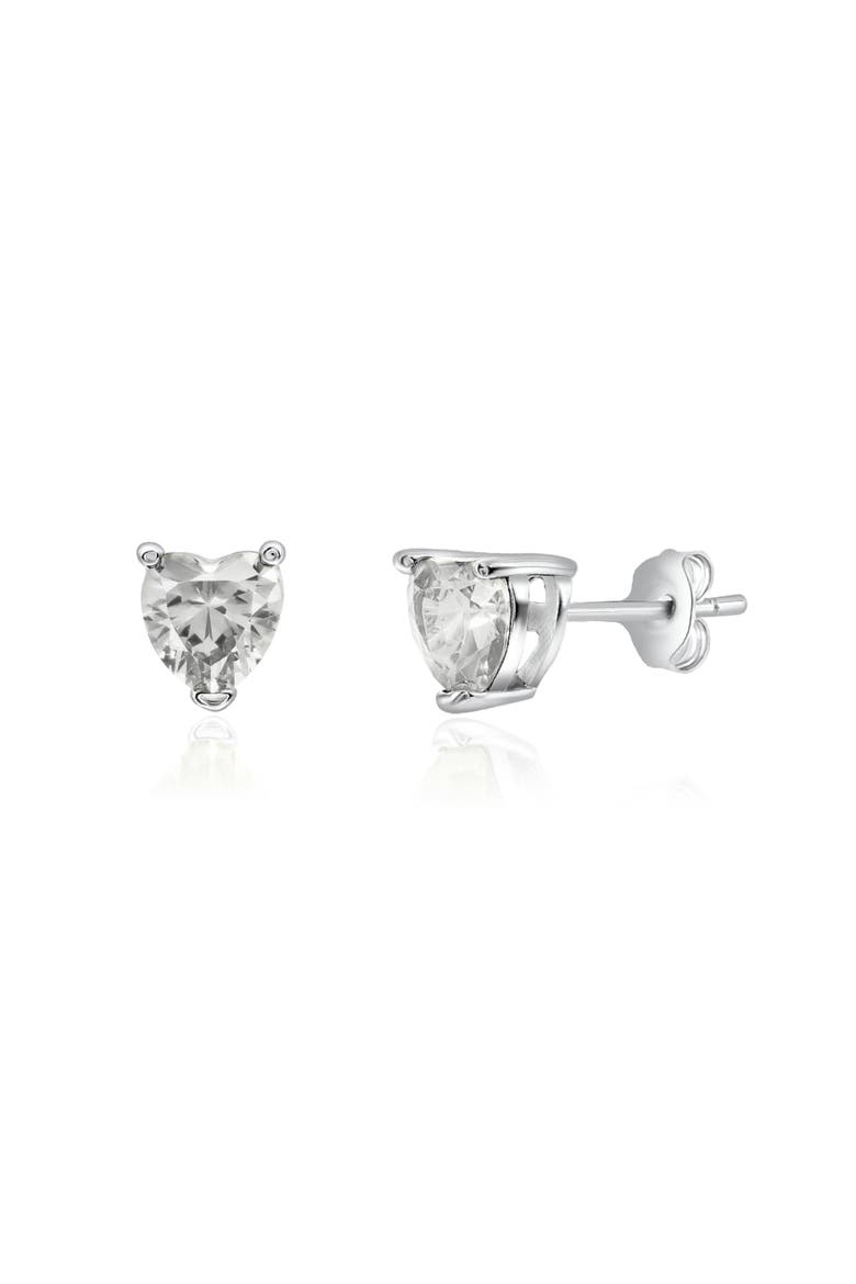 Sterling Silver Tiny Heart Studs, Main, color, Silver