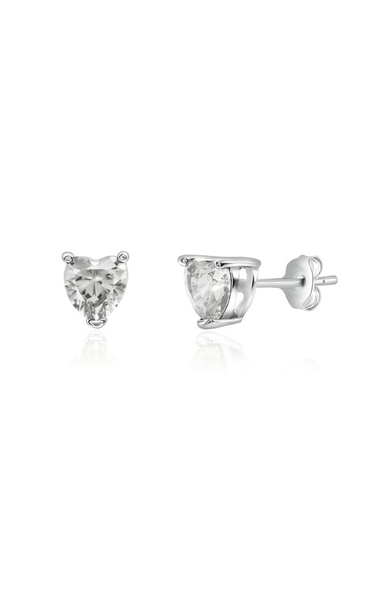 Donatello Gian Sterling Silver Tiny Heart Studs, Main, color, Silver