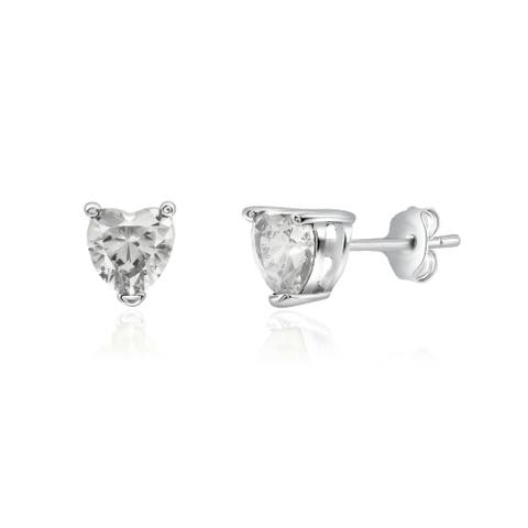 Sterling Silver Tiny Heart Studs