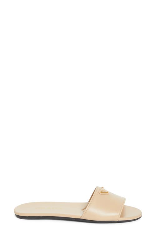Prada Logo Slide Sandal In Neutral
