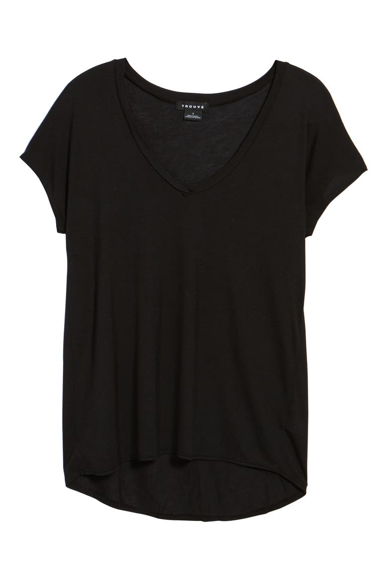 High/Low Dolman Tee, Alternate, color, BLACK