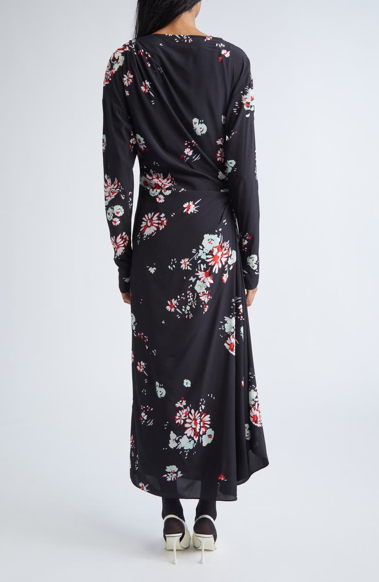 Proenza Schouler Trudie Floral Print Dress, Alternate, color, Black Multi