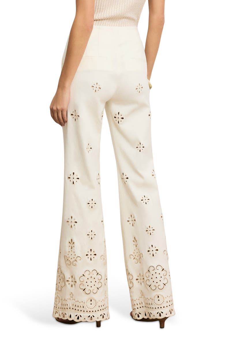 Komi Embroidered Wide Leg Denim Pants, Alternate, color, DOVE