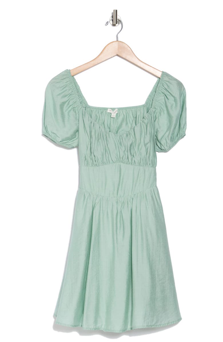 Blu Pepper Puff Sleeve Back Tie Minidress, Alternate, color,