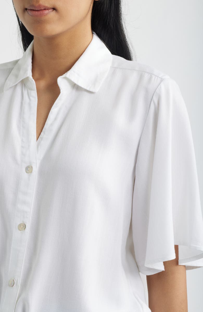 beachlunchlounge Roxanna Tie Hem Shirt, Alternate, color, White