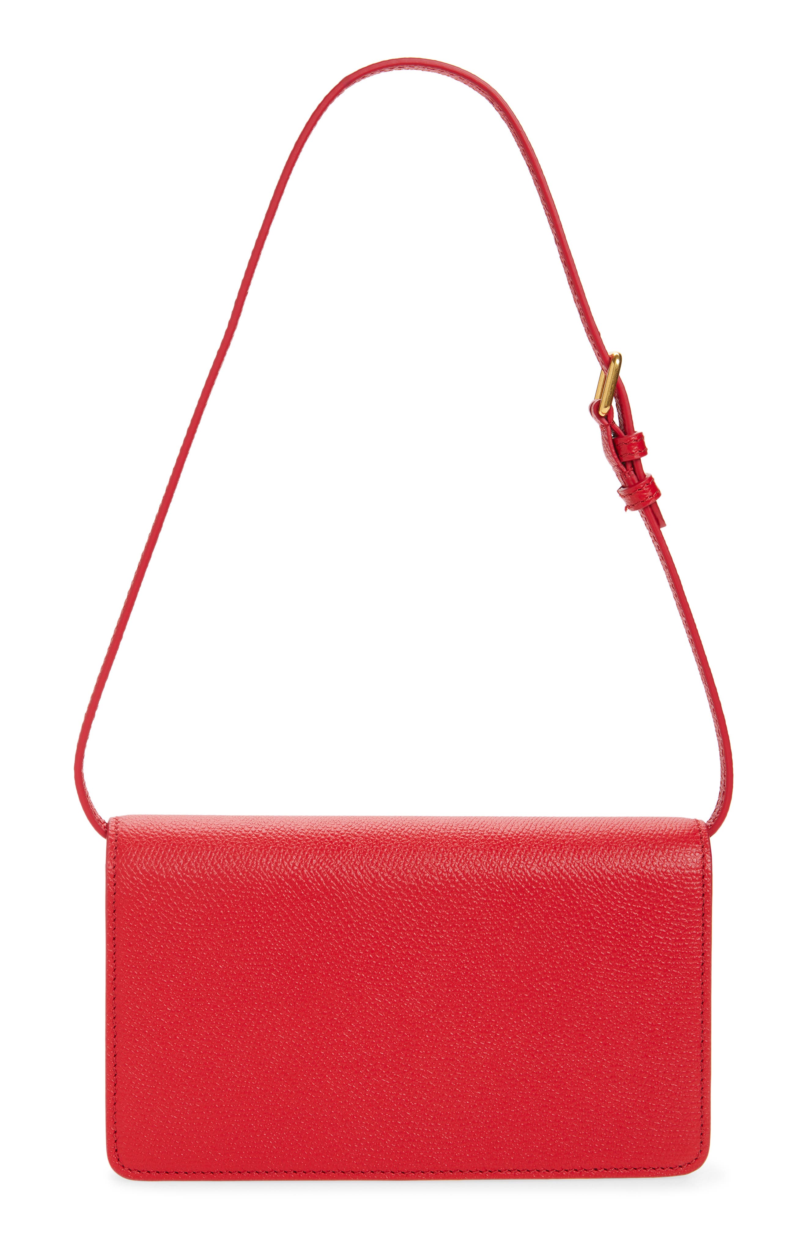 Mini VLOGO Leather Shoulder Bag, Alternate, color, RED