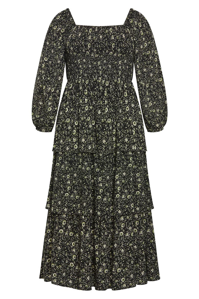 Cassidy Floral Print Maxi Dress, Alternate, color, OLIVE DITSY