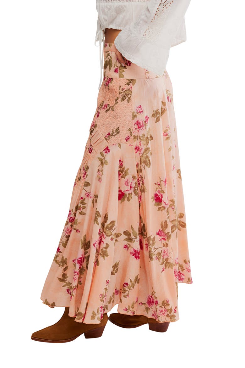 Rowan Floral Smocked Maxi Skirt, Alternate, color, FALLING FLORAL-MAUVE