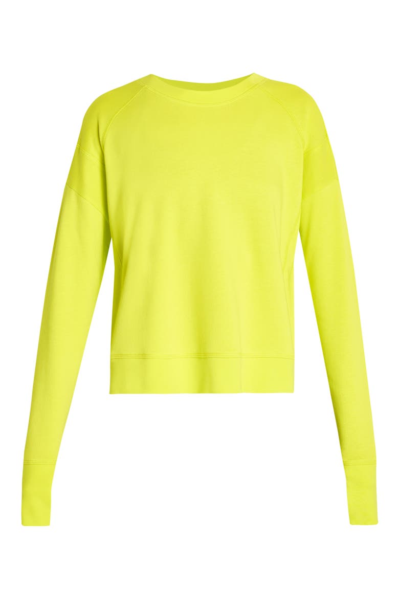 After Class Organic Cotton Blend Longline Sweatshirt, Alternate, color, ACID YELLO