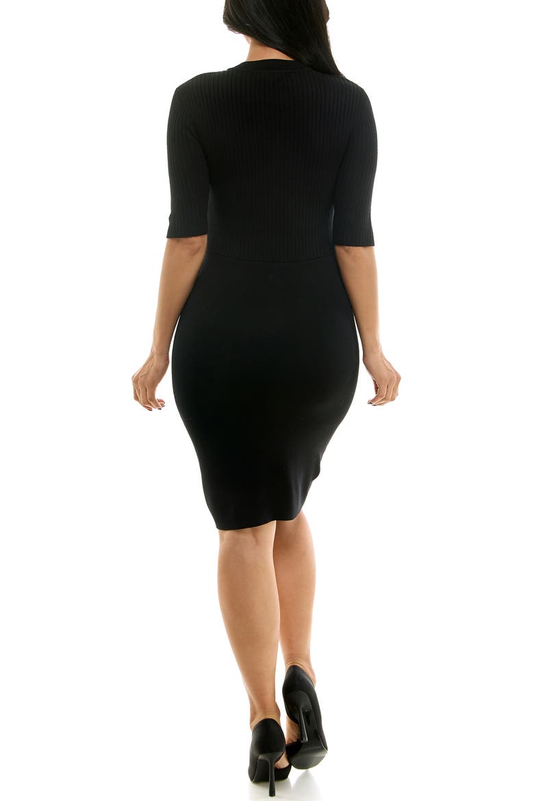 Body-Con Sweater Dress, Alternate, color, BLACK