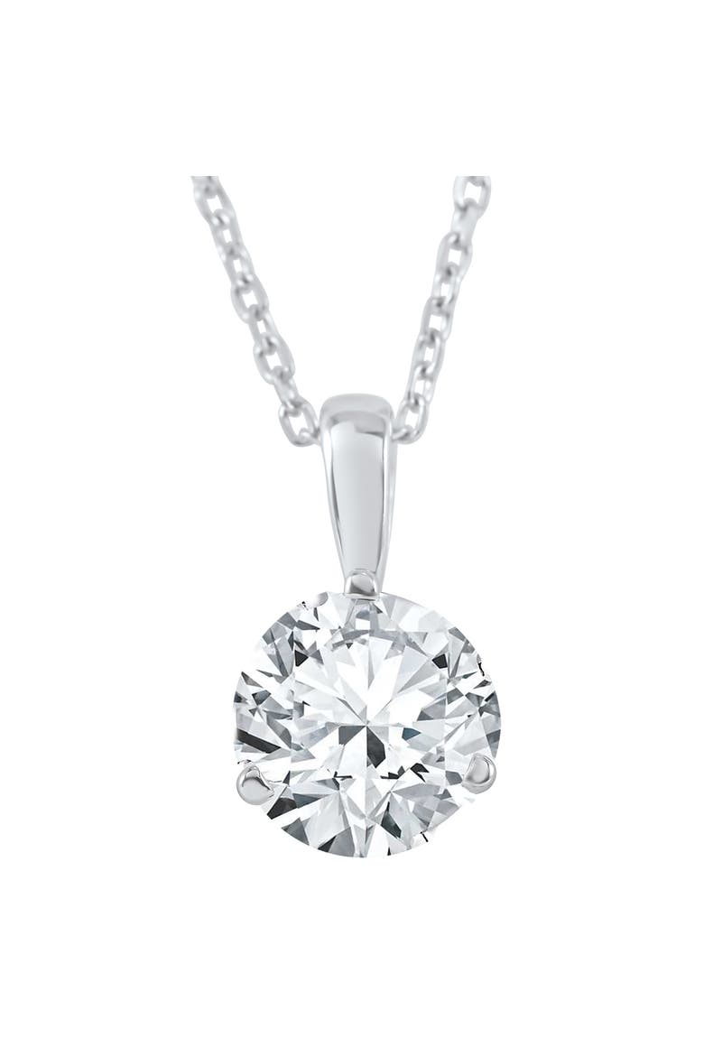 1/2 ct Solitaire Lab Grown Diamond Pendant available in 14K and Platinum, Main, color, 14k White Gold