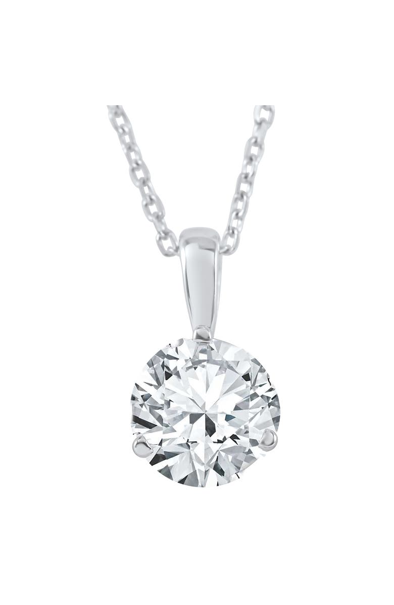 Bliss Diamond 1/2 ct Solitaire Lab Grown Diamond Pendant available in 14K and Platinum, Main, color, 14K White Gold