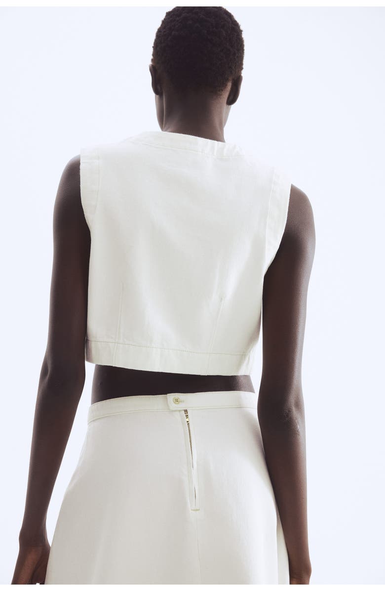 H&M Denim Waistcoat, Alternate, color, White