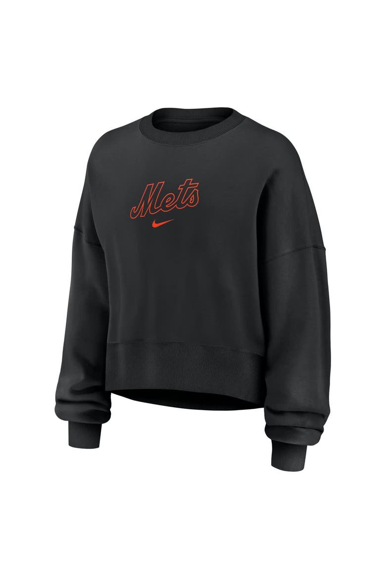 Women's Nike Black New York Mets Oversized Primetime Sweatshirt, Alternate, color, Black
