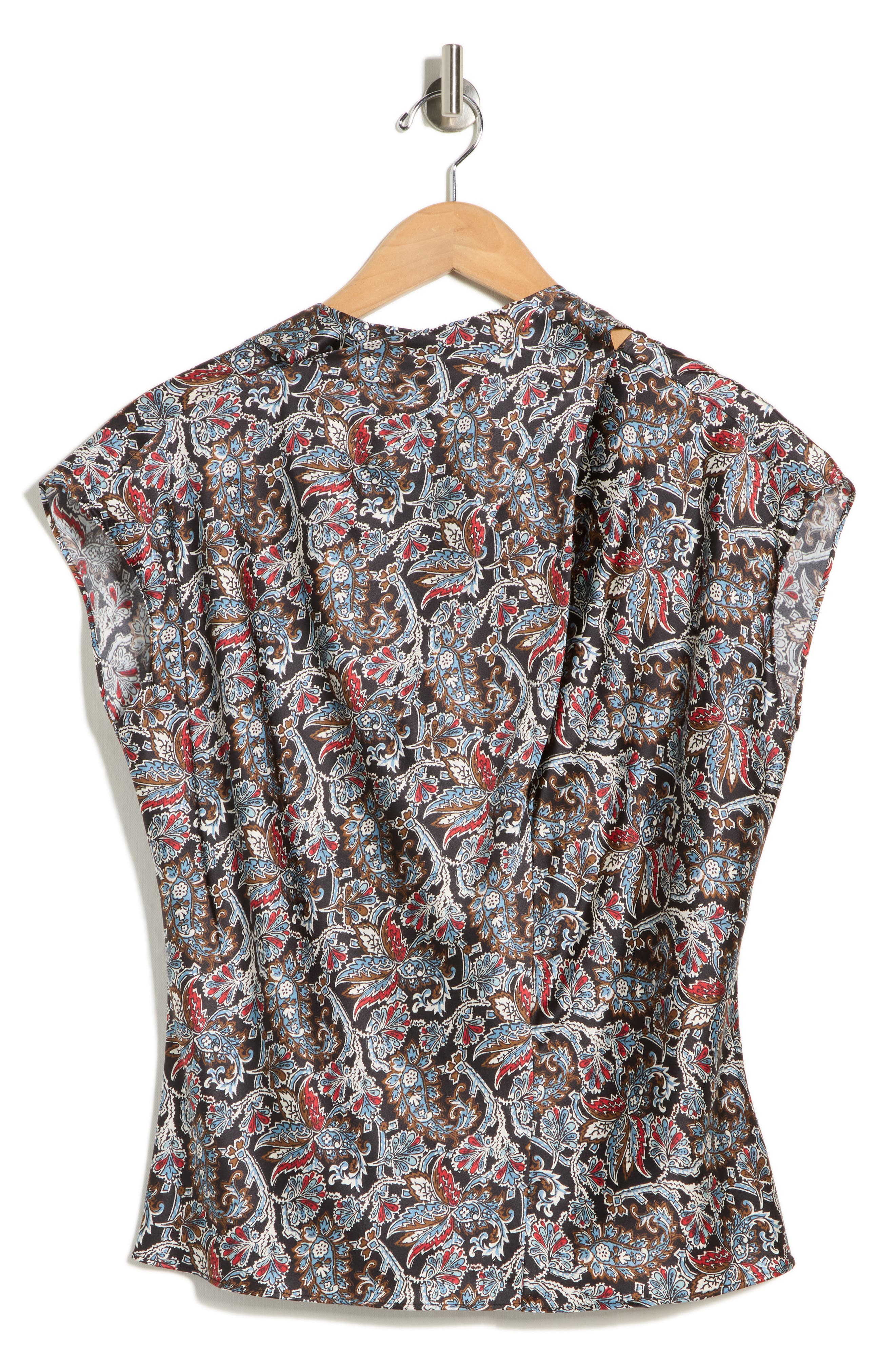 Veronica Beard Leilany Floral Tie Neck Silk Blend Top
