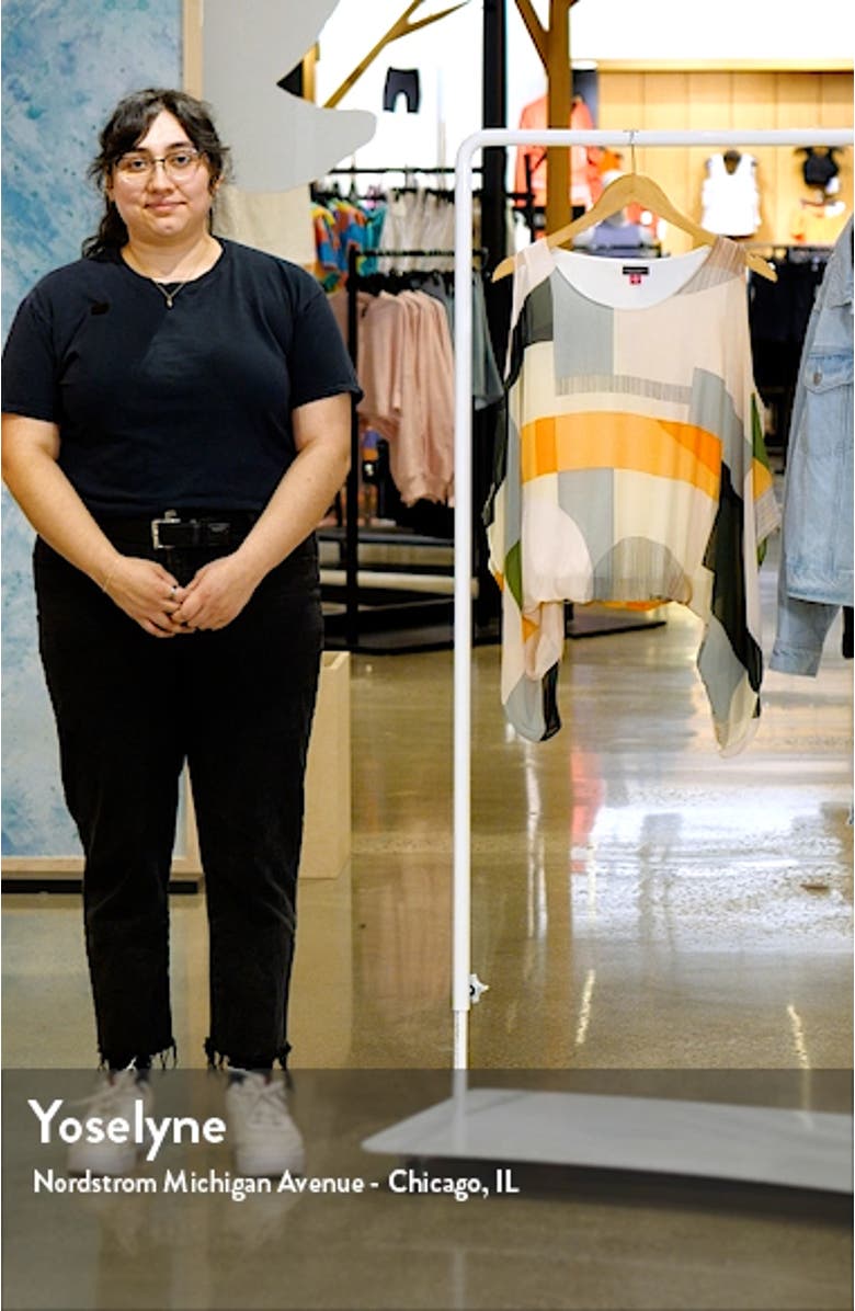 Abstract Print Batwing Sleeve Chiffon Blouse, sales video thumbnail