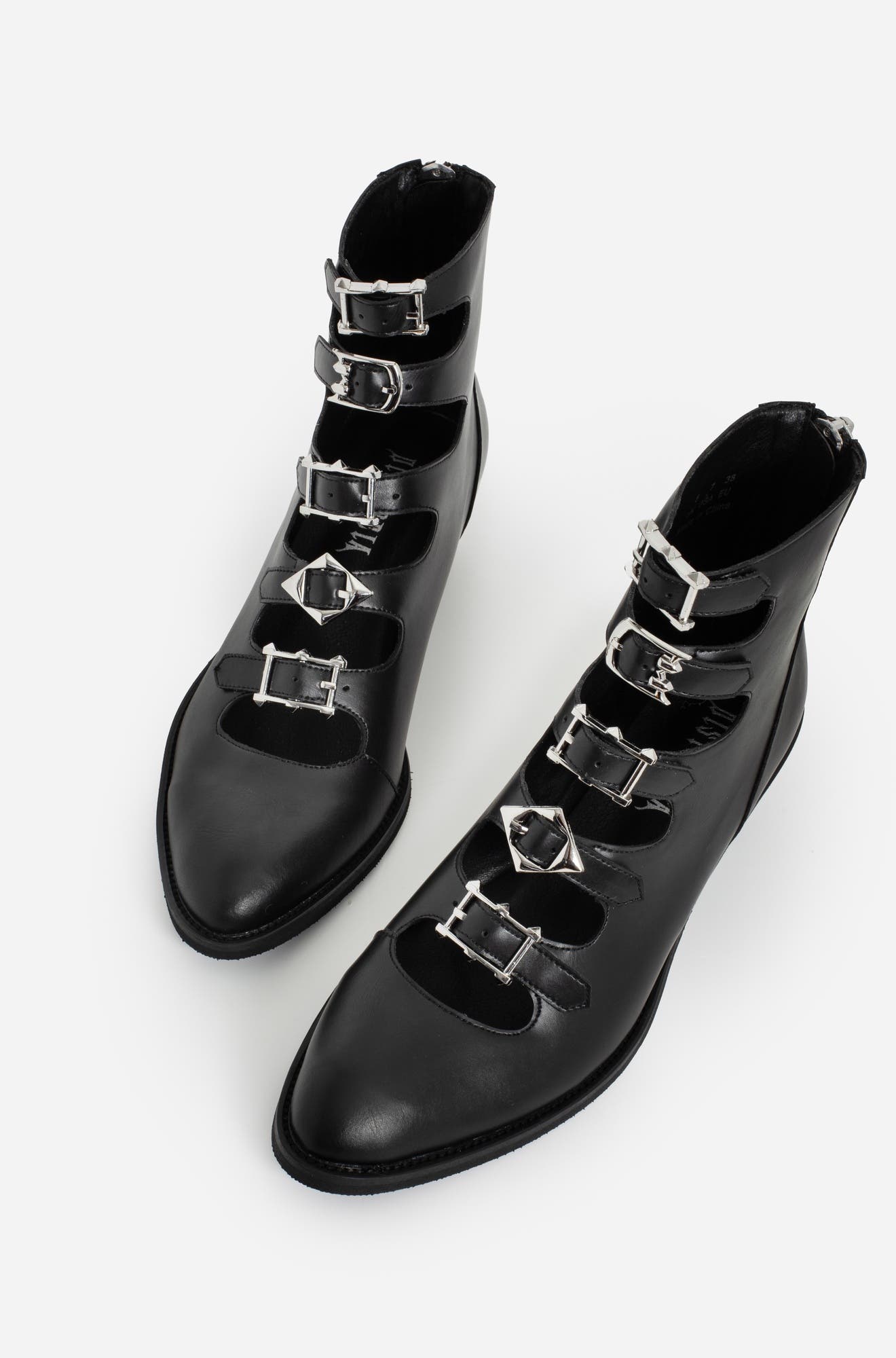 Buckled Ankle Heels Boot, Alternate, color, Black