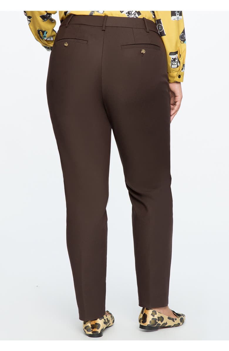 ELOQUII Kady Fit Double-Weave Pant, Alternate, color, Espresso Brown