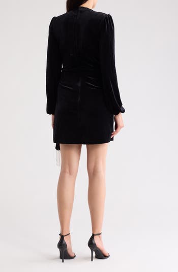Rachel Parcell Keyhole Long Sleeve Velvet Minidress Nordstromrack